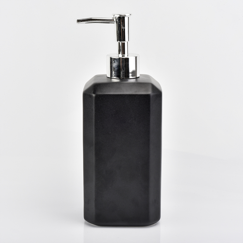 700ml glazing black ceramic glass bath accessories sets ceramic bottle lotion dispenser