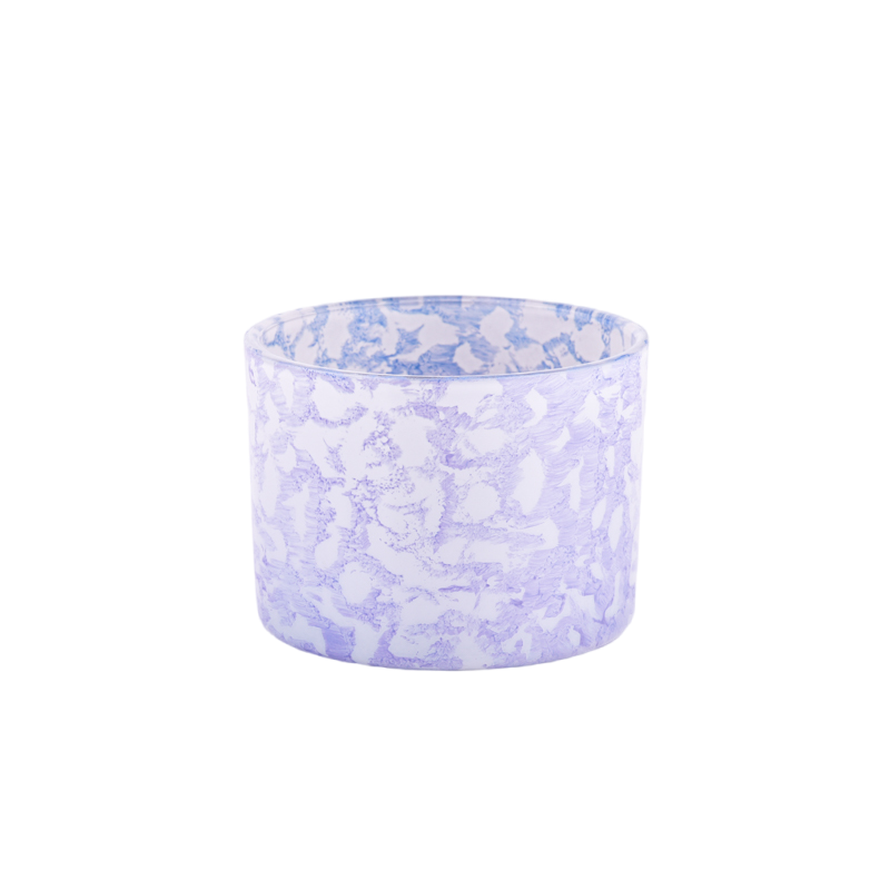 豪华深紫色岩石效果玻璃蜡烛罐制造商