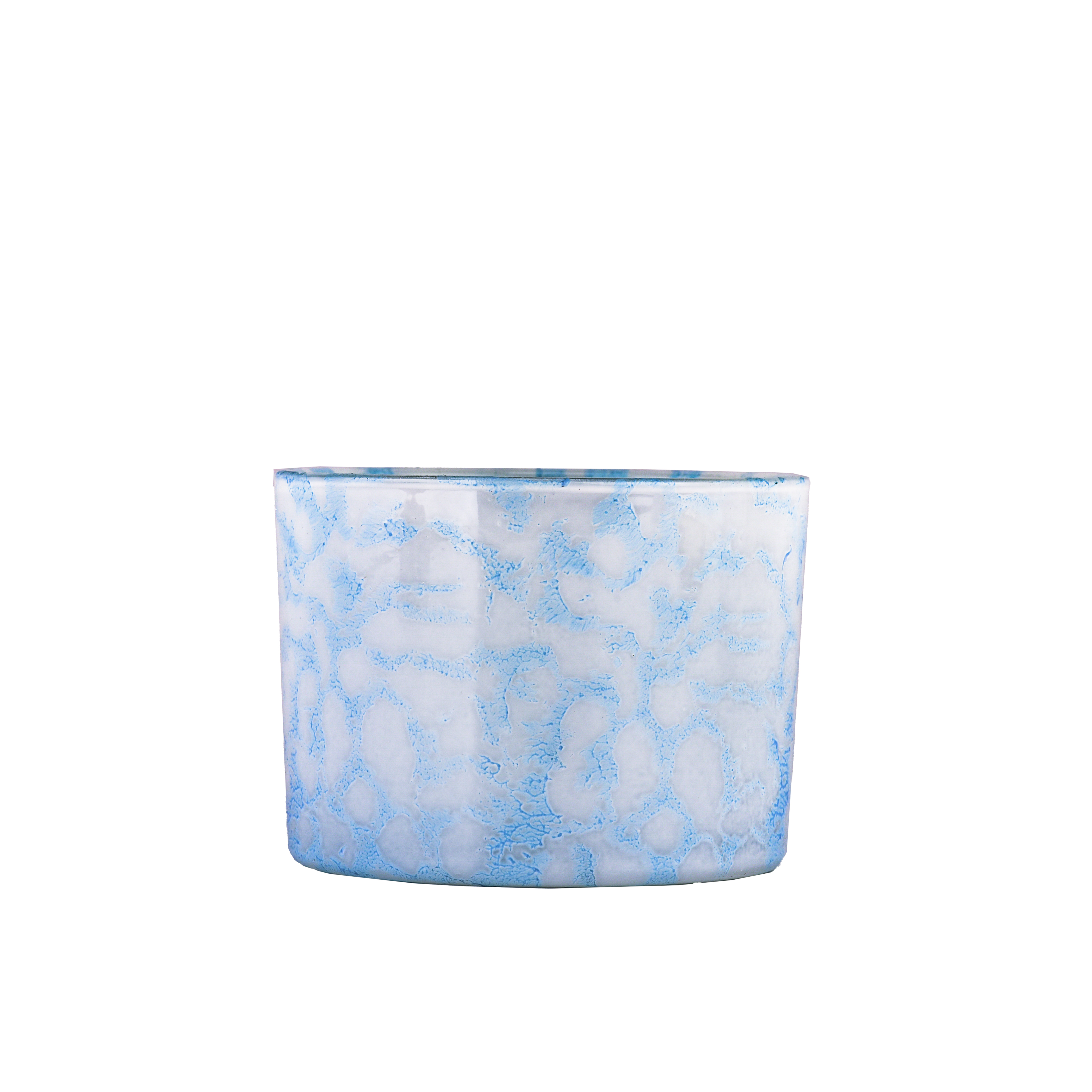 Modern custom dark blue luxury glass candle jar decorated candle making