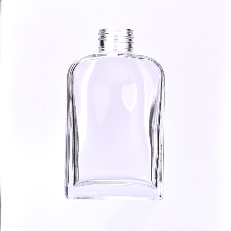 Botella difusora de caña de vidrio transparente de 6 oz con decoración del hogar