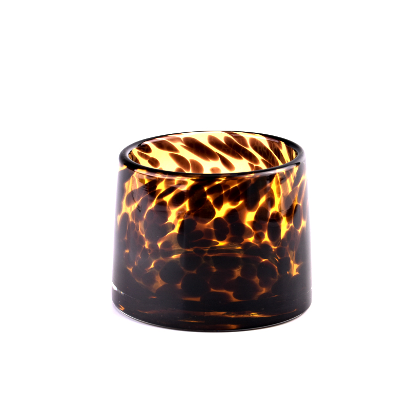 Pot de bougie en verre tacheté de décoration intérieure nouvellement conçu