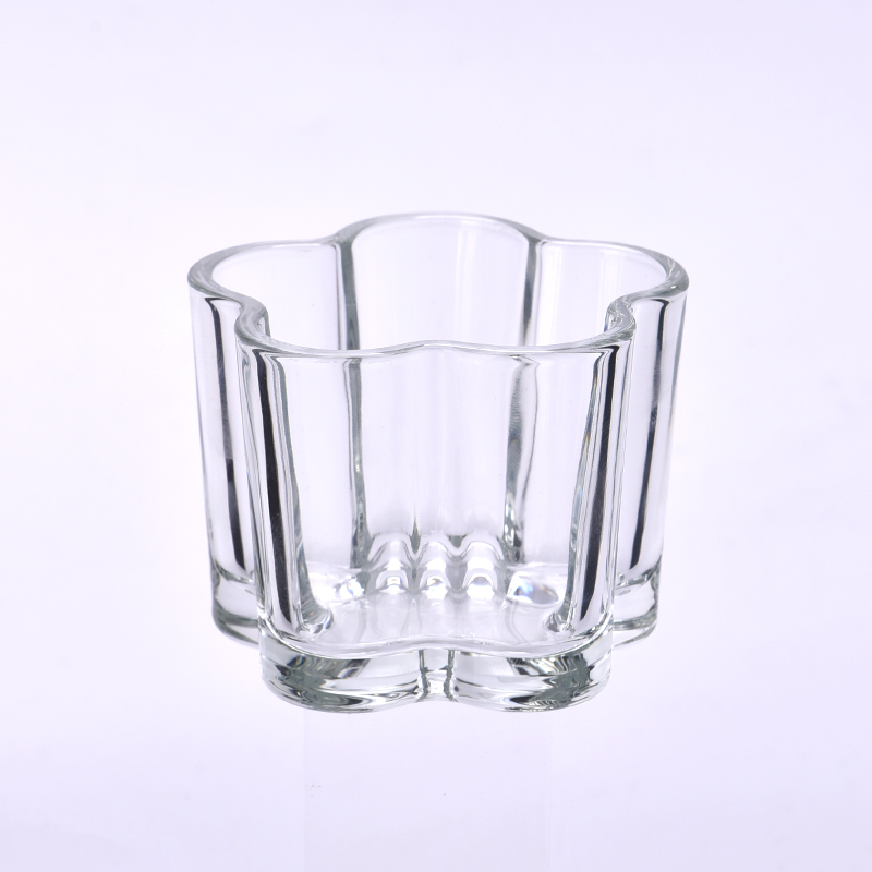 clear square glass candle jar with stripe wholesale - COPY - t4ps1m