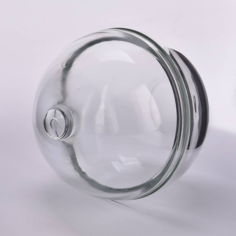 Jarra de vela de vidro exclusiva com formato de bola no atacado