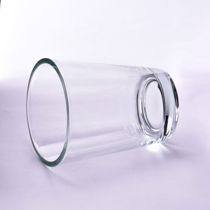Populares frascos de velas de vidrio con forma de V de cera llenos de 14 oz