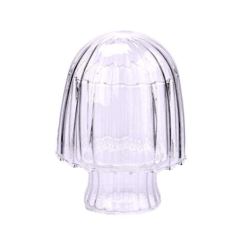 Wholesale 315ml mushroom shape glass candle holder for home deco