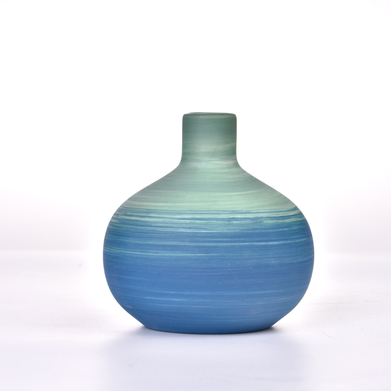 Bouteilles de diffuseur en céramique, Vase en céramique de couleur bleue, vente en gros