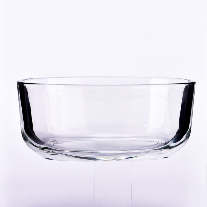 Grand pot de bougie en verre de forme ovale de 20 oz