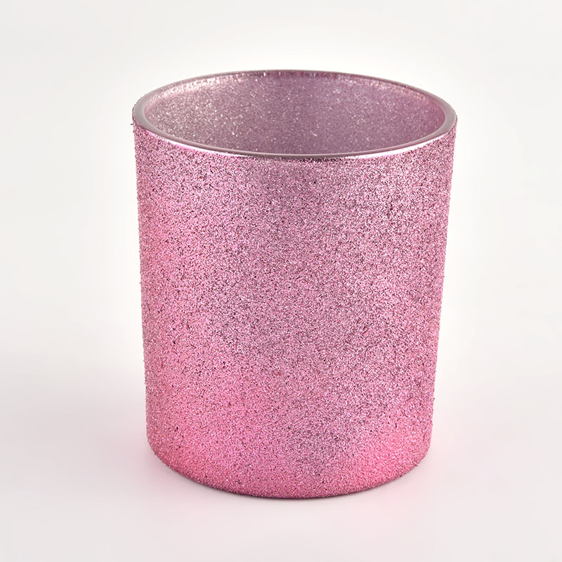 Wholesale pink candle glass container colorful candle jar for candle making