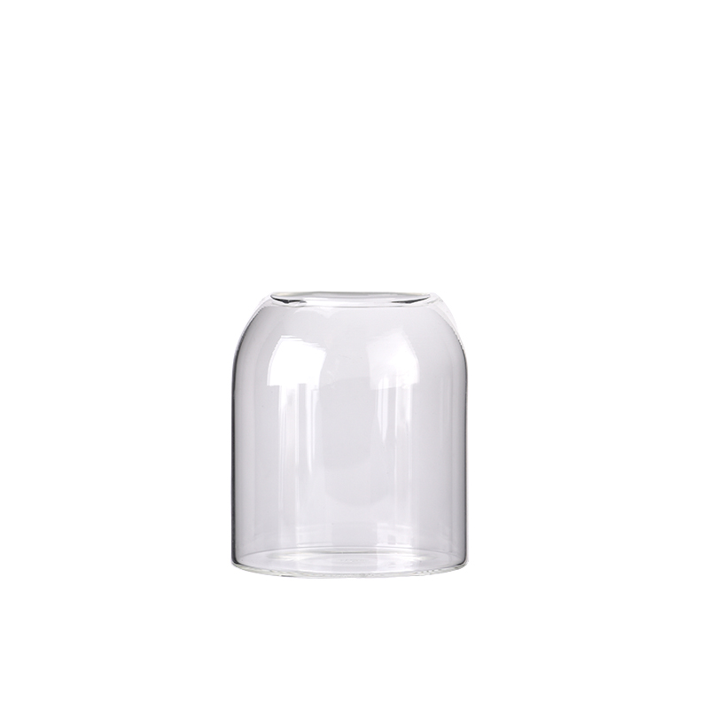 Pot de bougie en verre rond transparent de 500 ml avec décoration intérieure