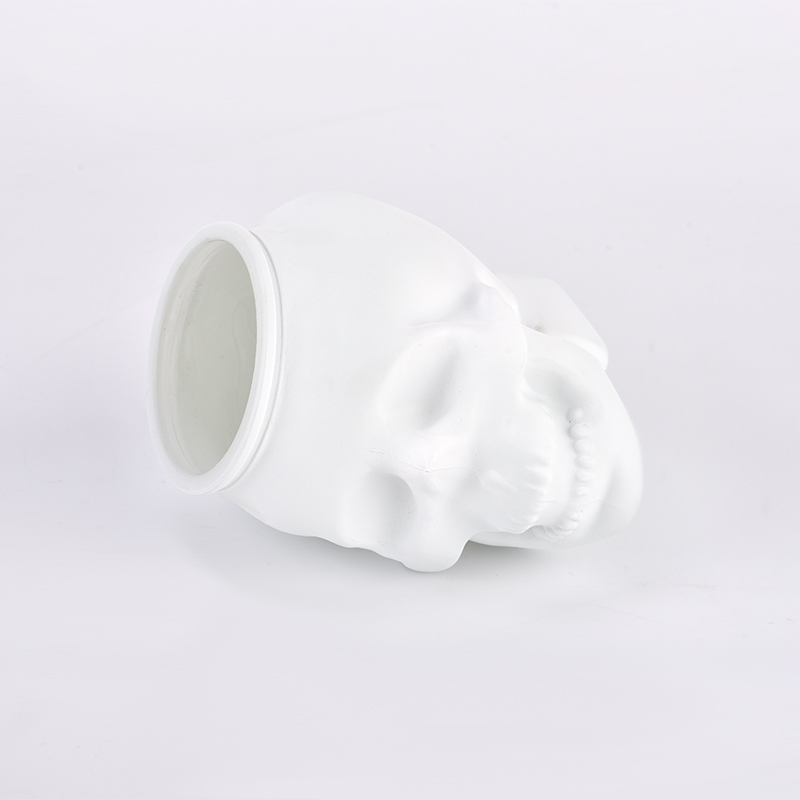 Unique matte skull glass candle jar wholesale