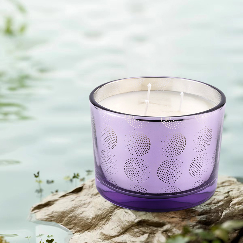 Wholesale purple large glass candle jar manufacturers