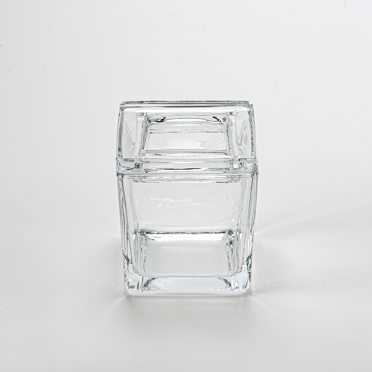 Wholesale square clear galss candle jar with glass lid - COPY - n3vfsj