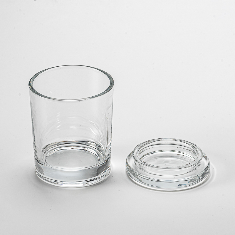 Jar de bougie en verre transparent de 8 oz en gros avec couvercle en verre