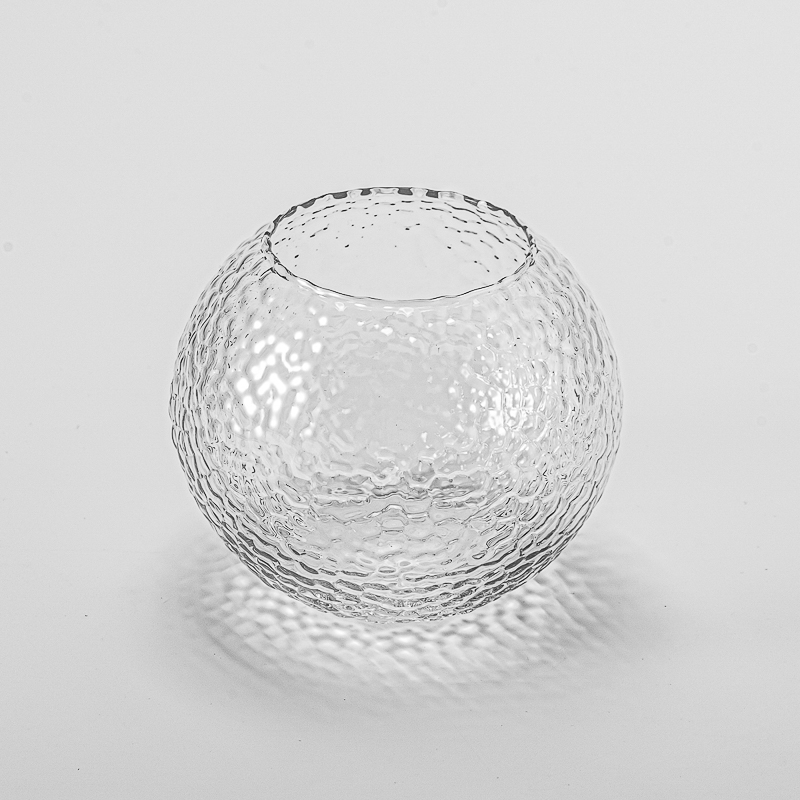 Supplier 500ml 550ml  transparent round shape glass candle jar