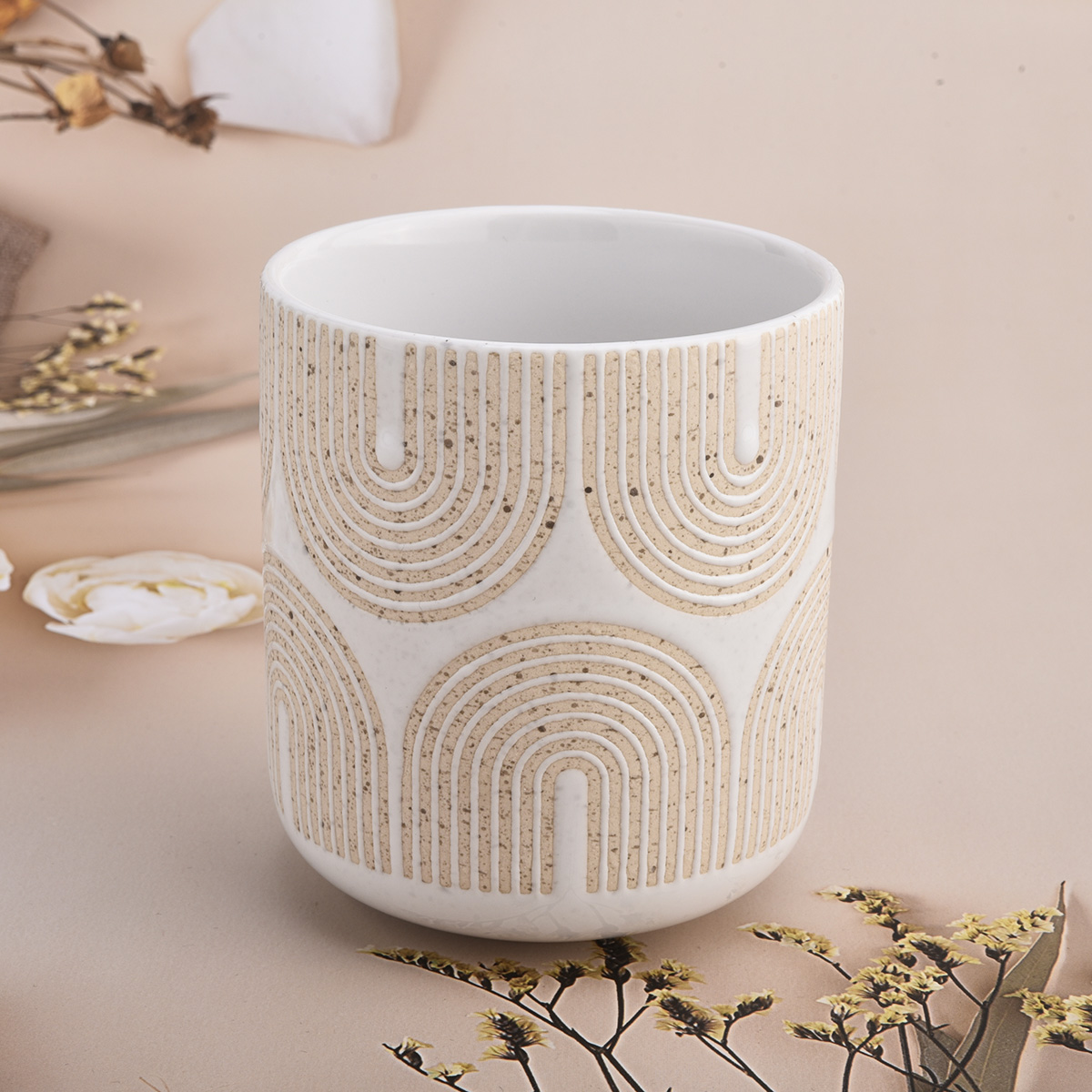 Luxury Custom Nordic Style Ceramic Candle Jar Manufacturer