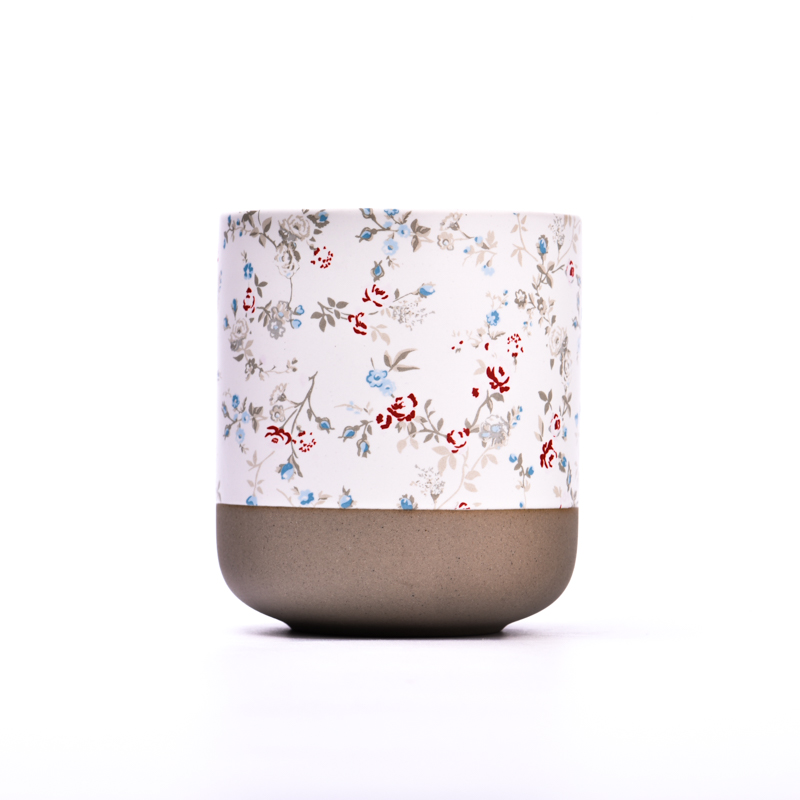 Hot sale elegant style round bottom ceramic vessel aroma candle jars ceramic supplier