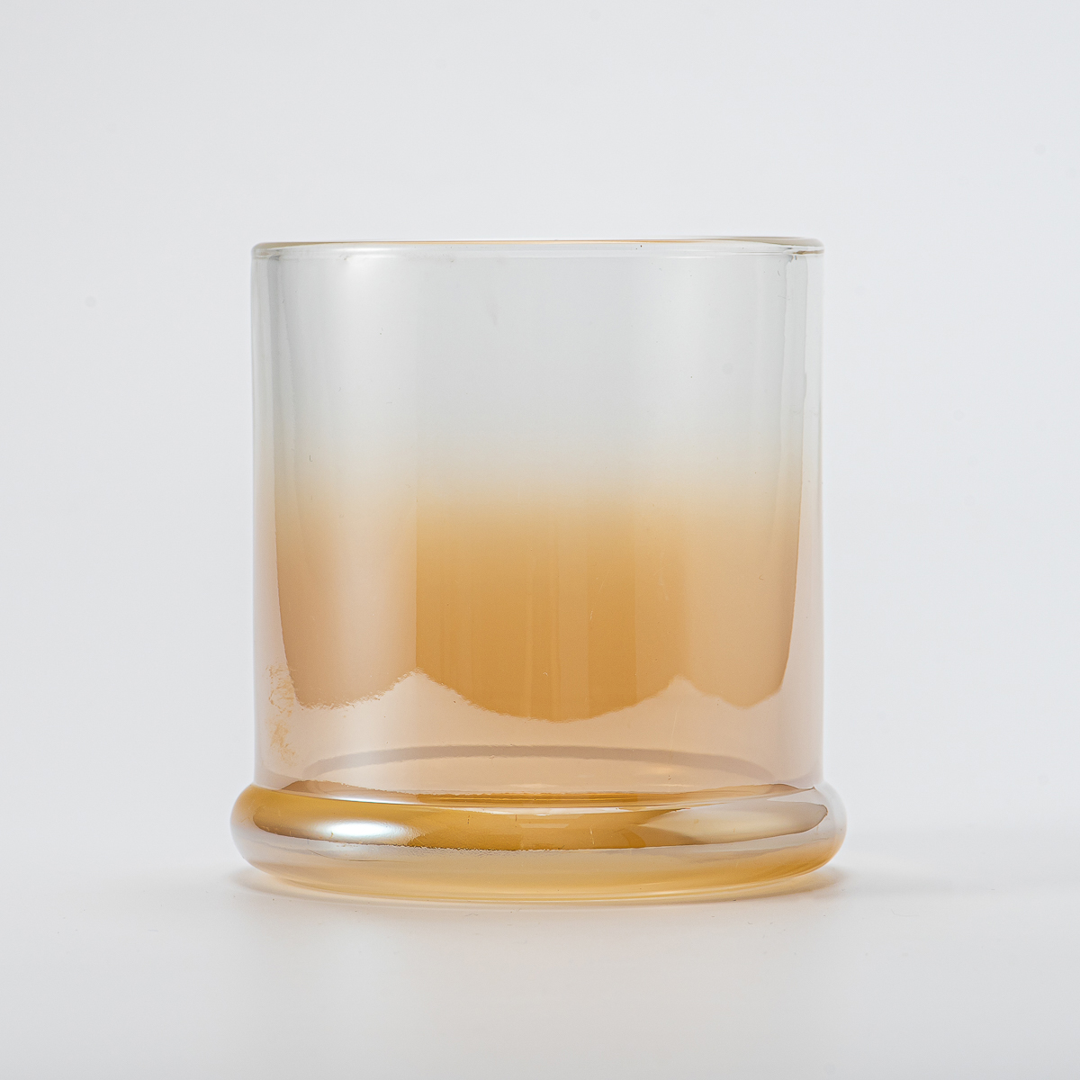 Luxury large capacity gradient color glass vessel scented soy candle holder glass