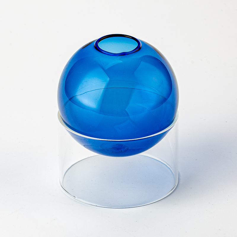 Estilo creativo al por mayor 250 ml Bola de vidrio azul de vidrio vacío Perfume Difuser Bottle