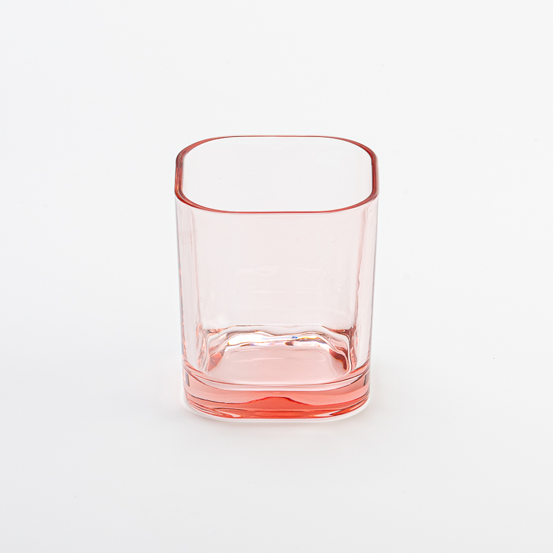 Jar de bougie en verre de luxe en gros de 8 oz en verre carré