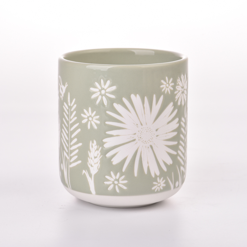Hand Made Glazed Ceramic Cup 11oz Aroma Candle Jar Supplier