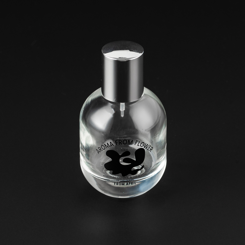 Luxus klares Glas -Parfümflasche mit silbernen Kappe