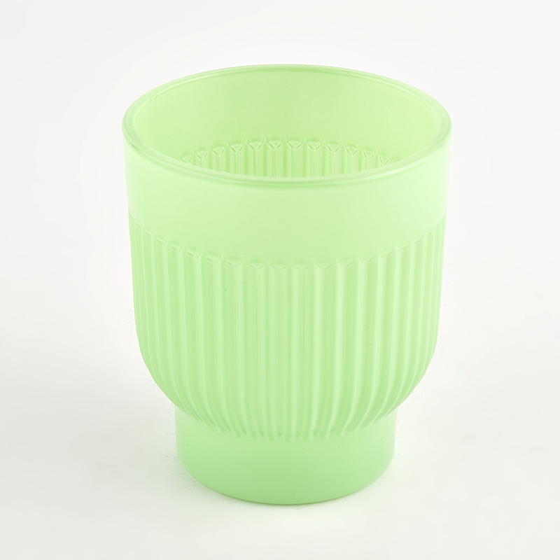 Jarra de vela perfumada de color de vidrio vertical único para decoración del hogar