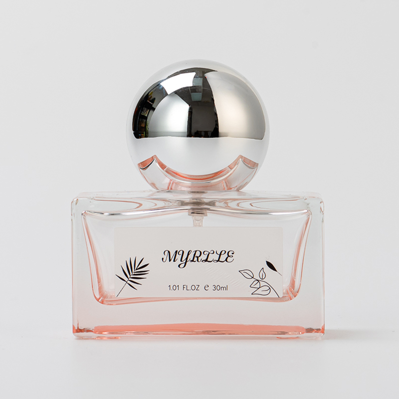 Luxury Transparent Pink Glass 30ml Perfume Spray Bottle with Round Cap
