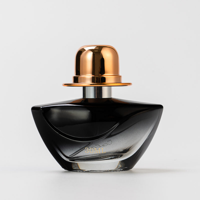 30ml Mustache Shape Glass Perfume Bottle with Spray Head Gold Lid