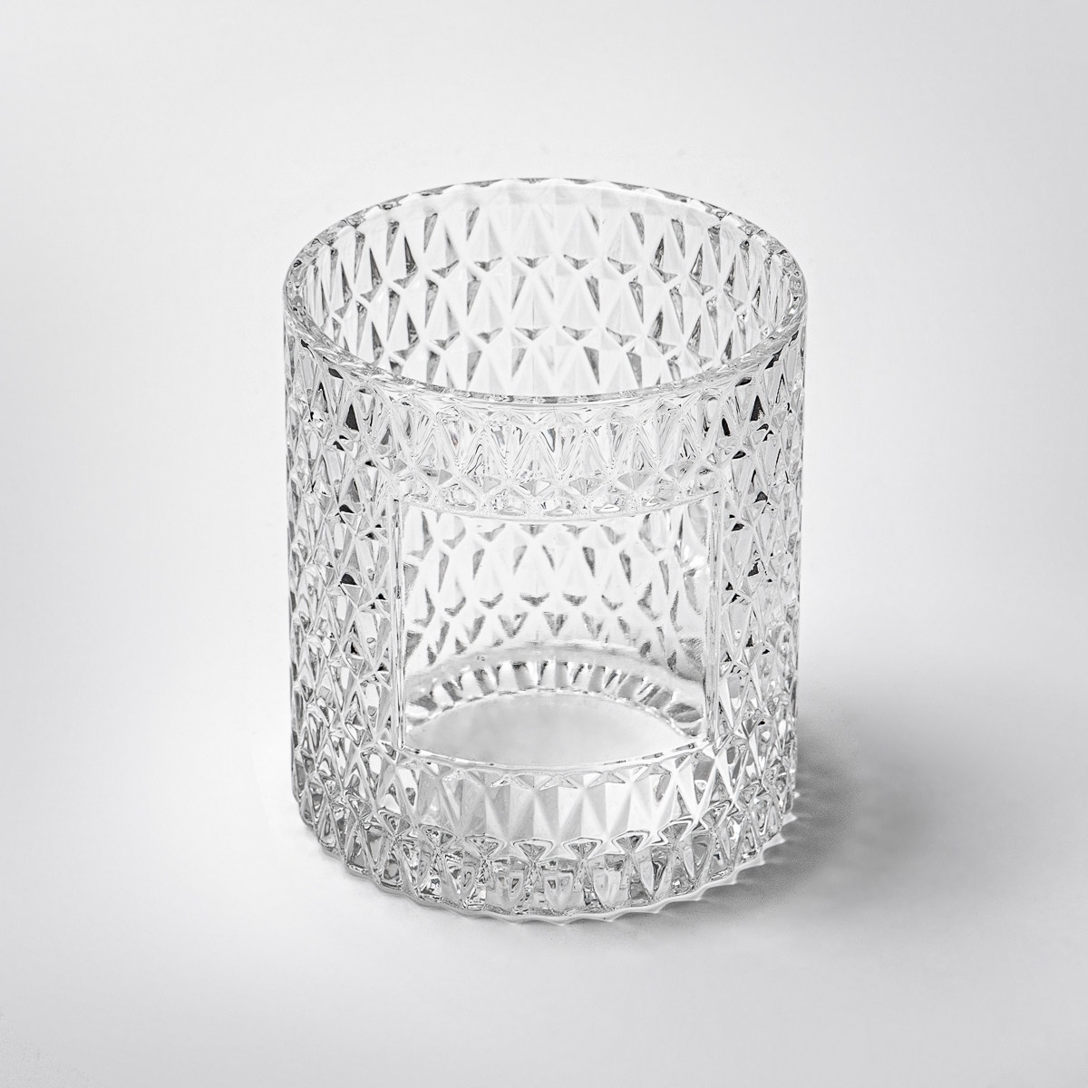 Szklany słoik z wytłoczoną powierzchnią Pusty słoik na świece do pakowania świec