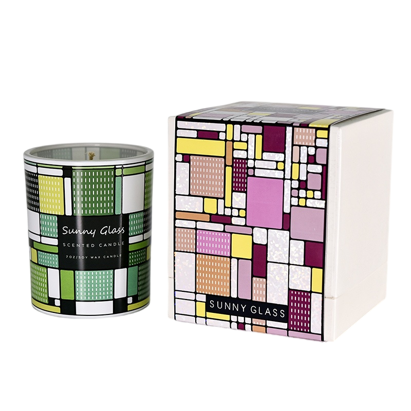 7 oz 玻璃容器装大豆蜡香薰蜡烛批发