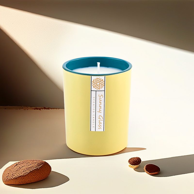 Hurtowa sprzedaż słoików ze świecami ze szkła gradientowego w kolorze zielono-niebieskim, do pojemników do dekoracji zapachów