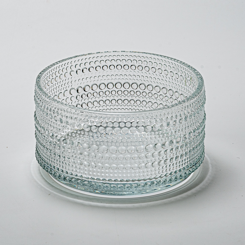 الجملة جرة زجاجية سطحية حبيبية كبيرة وعاء شمعة قصيرة