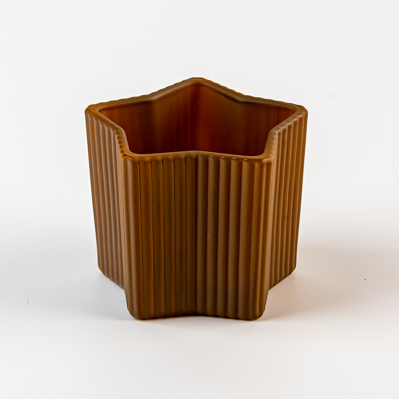 Kreatywny kształt w paski Szklane, matowe kolorowe szklane pojemniki na świece Sprzedaż hurtowa