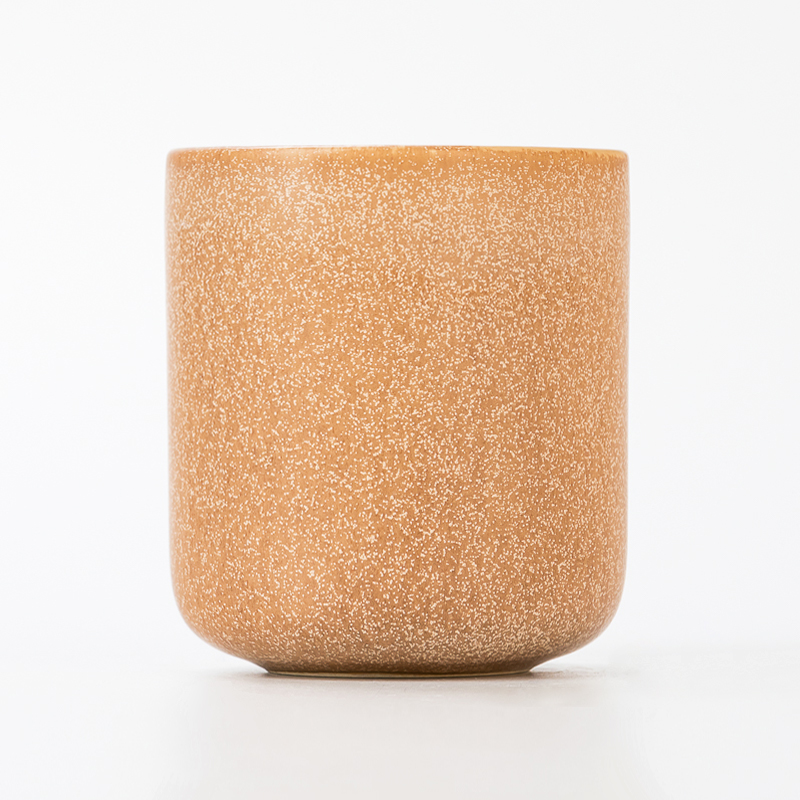 Concise Style Round Ceramic Jar Ceramic Candle Holder for Wax Pouring