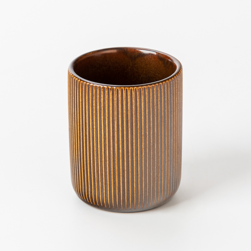 豪华定制彩色圆柱陶瓷烛台容器