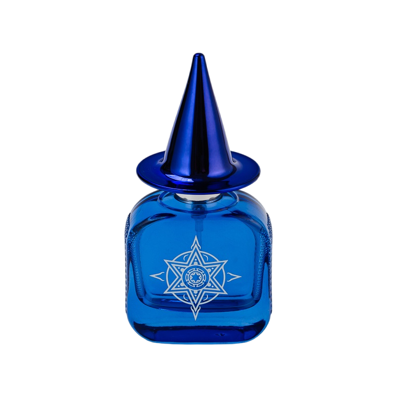 Wystrój domu Dostosuj logo Niebieska szklana butelka Perfumy z niebieską pokrywką