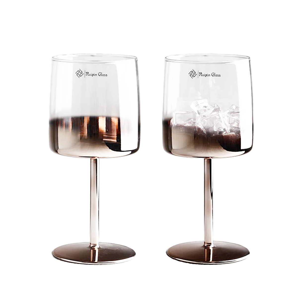 Juego de 6 copas de vino cuadradas de fondo plano nórdico decorativo con sublimación moderna de lujo personalizado