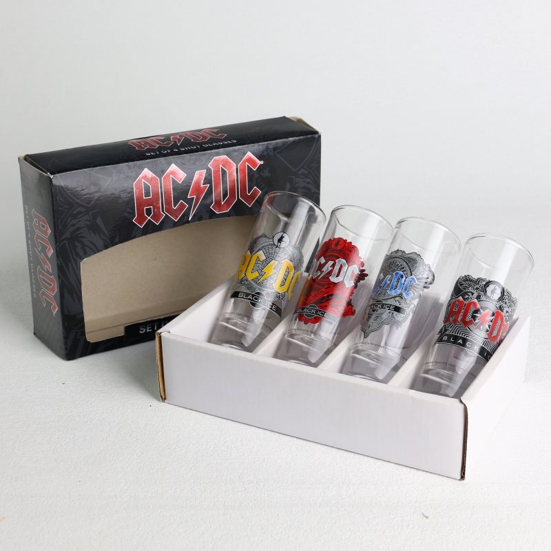 Custom Logo 2oz decal printed Shot Glasses with customized Color printed Cartoon Gift Box Peripheral products