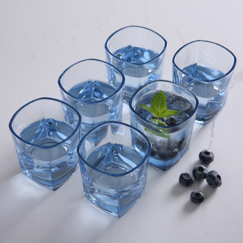 Light blue clear water highball glass cup cocktail glass tumbler