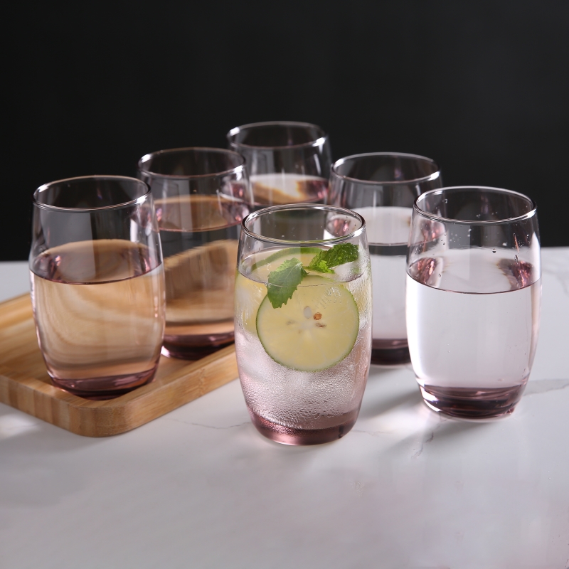 light brown water highball glass cup cocktail glass heavy bottom