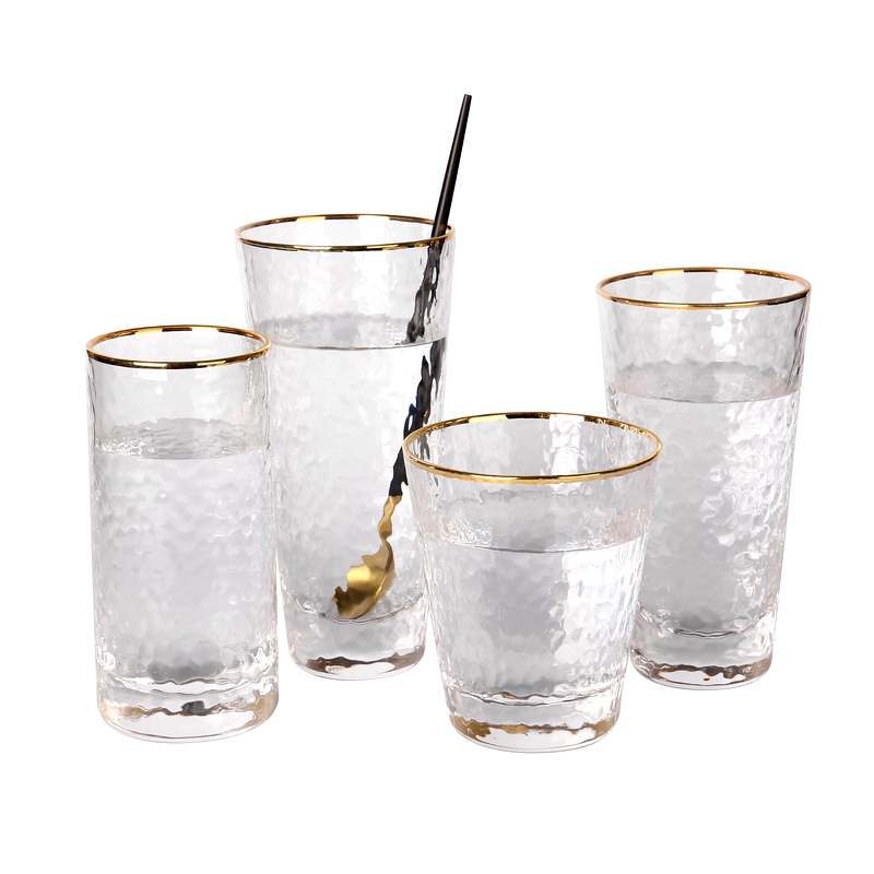 Japanese style golden Bench hammer highball glass cup cocktail glass tumbler set