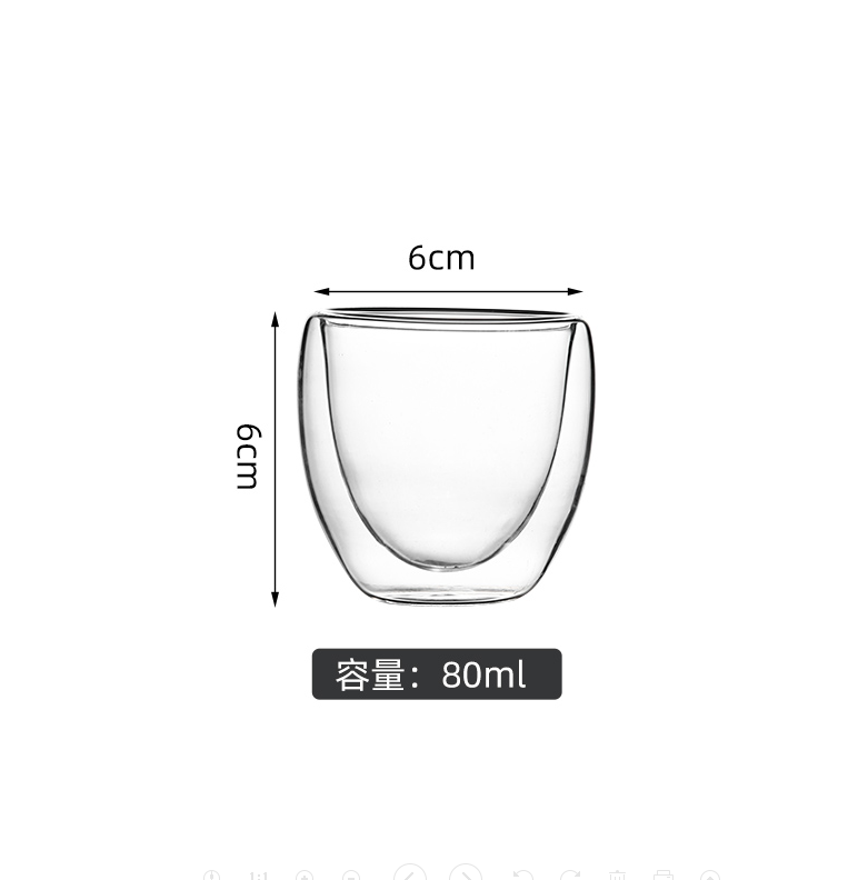 Punto al por mayor 80 ml 3 oz de doble capa de café taza de café. Fábrica de origen