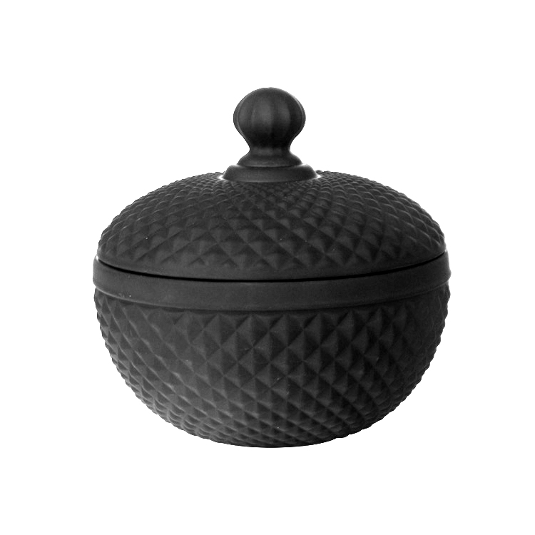 4oz 10oz colored opaque black matte geo cut diamond faceted glass candle jar with lid