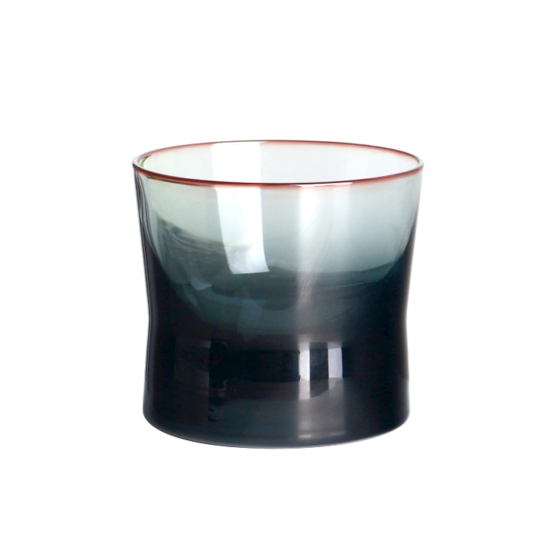 Lead free crystal 150ml 5oz colored blue heavy base whisky glass cup