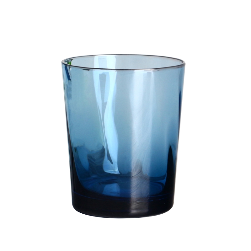 Copa de vaso de vidrio azul transparente de color azul transparente de 10 oz