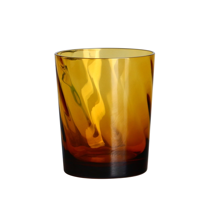 Copa de vaso de vidrio de onda ámbar transparente transparente de 10 oz