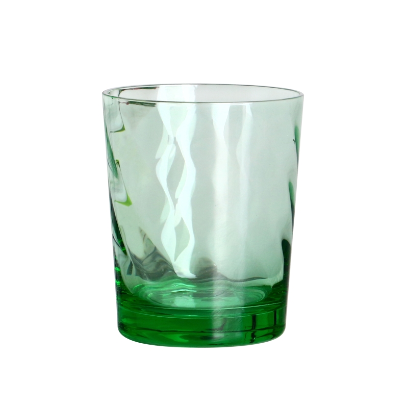 Copa de vaso de vidrio verde transparente transparente de 10 oz