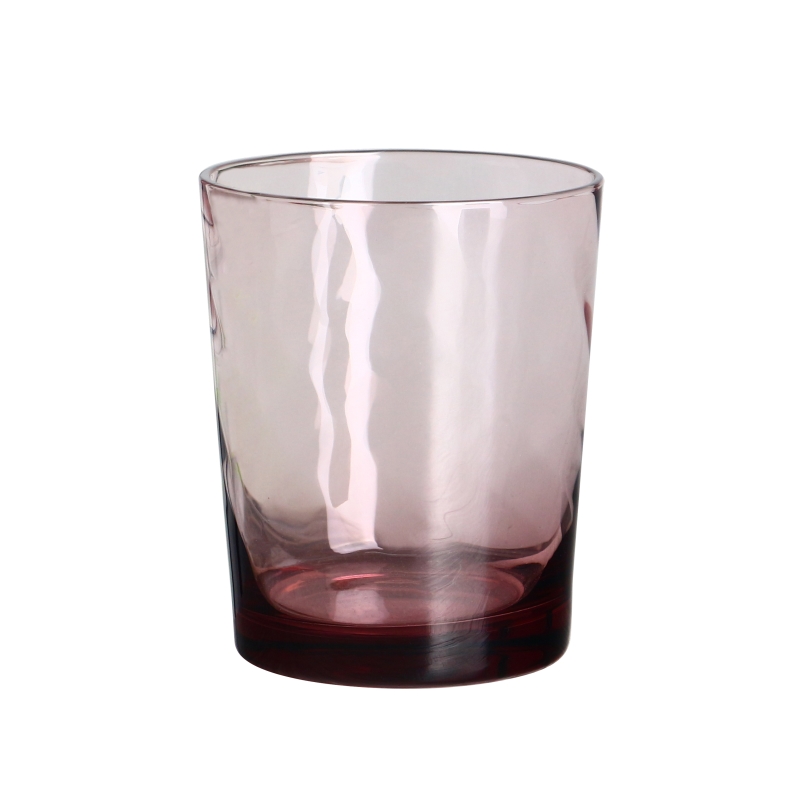 Copa de vaso de vidrio rosa transparente de color rosa transparente de 10 oz