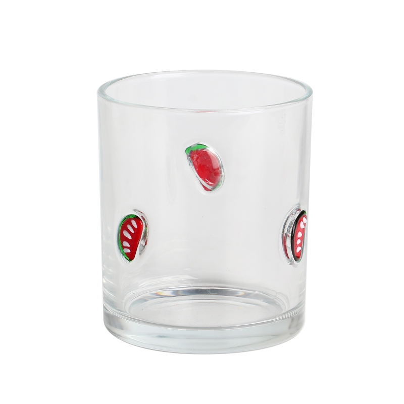 8oz 10oz Clear Inlay Watermelon Decor Candle Jars Empty Glass Luxury Containers with Lids for Wedding Decor