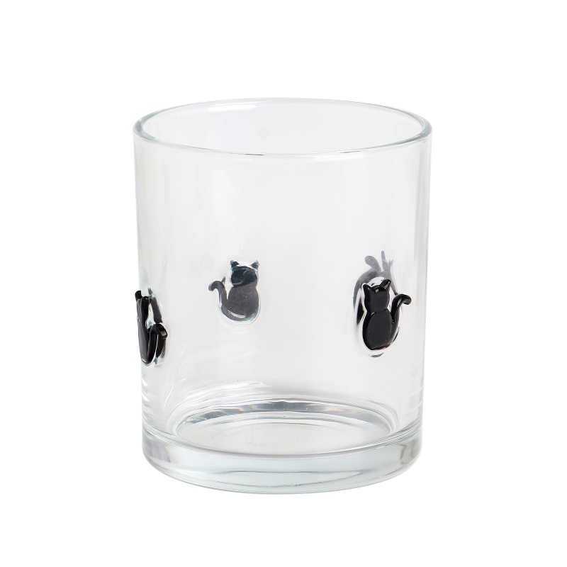 Private Label Luxury Candle Jars Clear Glass 6oz 7oz 8oz 9oz Halloween Decor Inlay Design with Lid